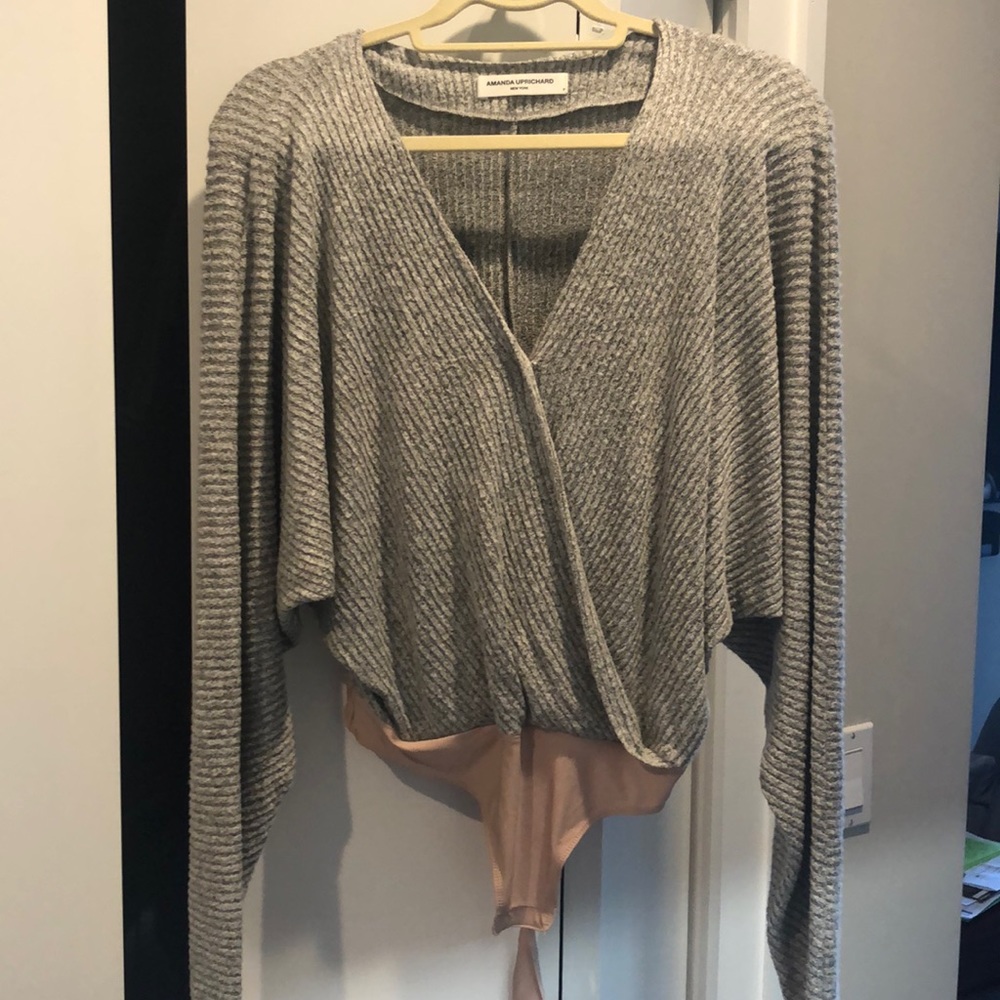 Amanda Uprichard Gray bodysuit